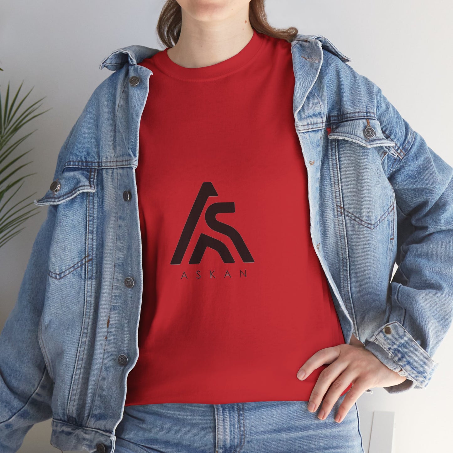 Unisex Heavy Cotton Tee with ASLAN Logo - Trendy Casual Wear