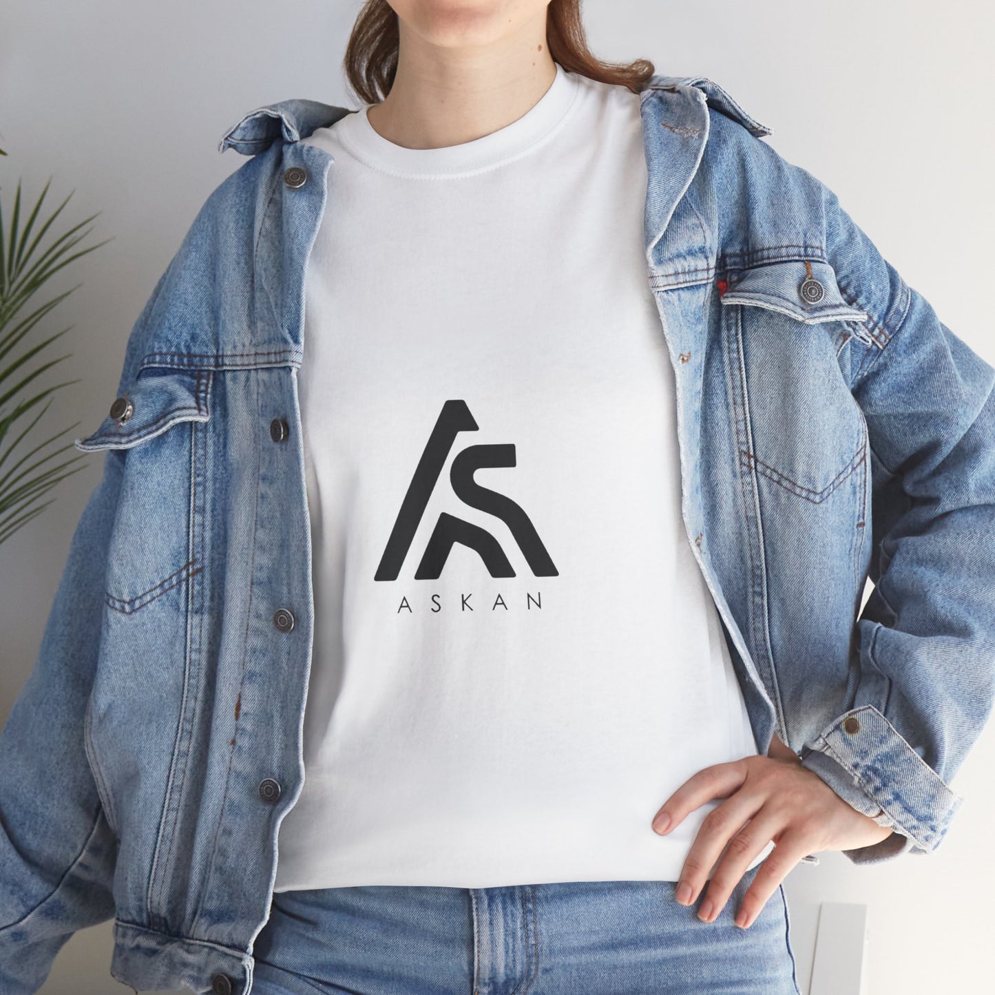 Unisex Heavy Cotton Tee with ASLAN Logo - Trendy Casual Wear