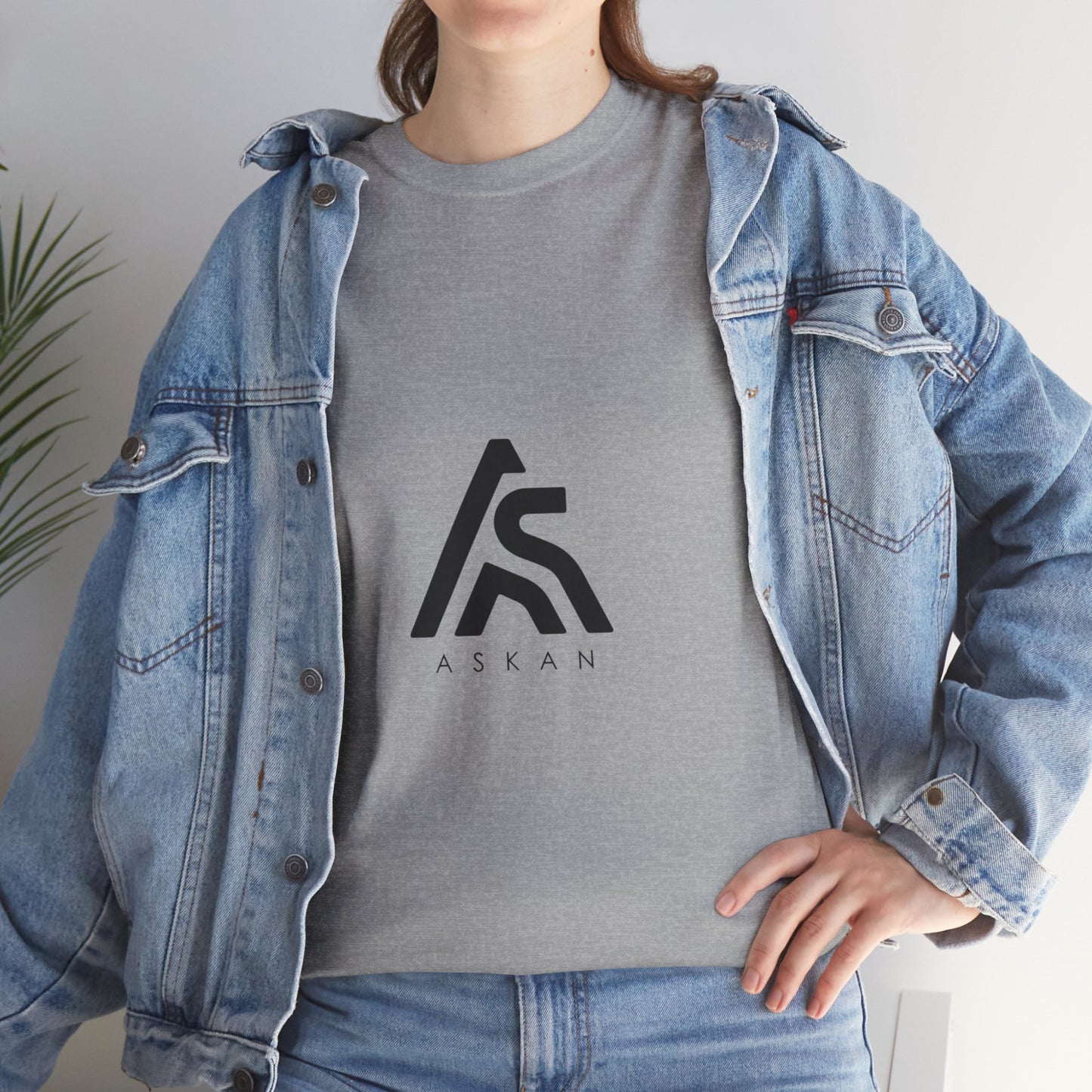 Unisex Heavy Cotton Tee with ASLAN Logo - Trendy Casual Wear