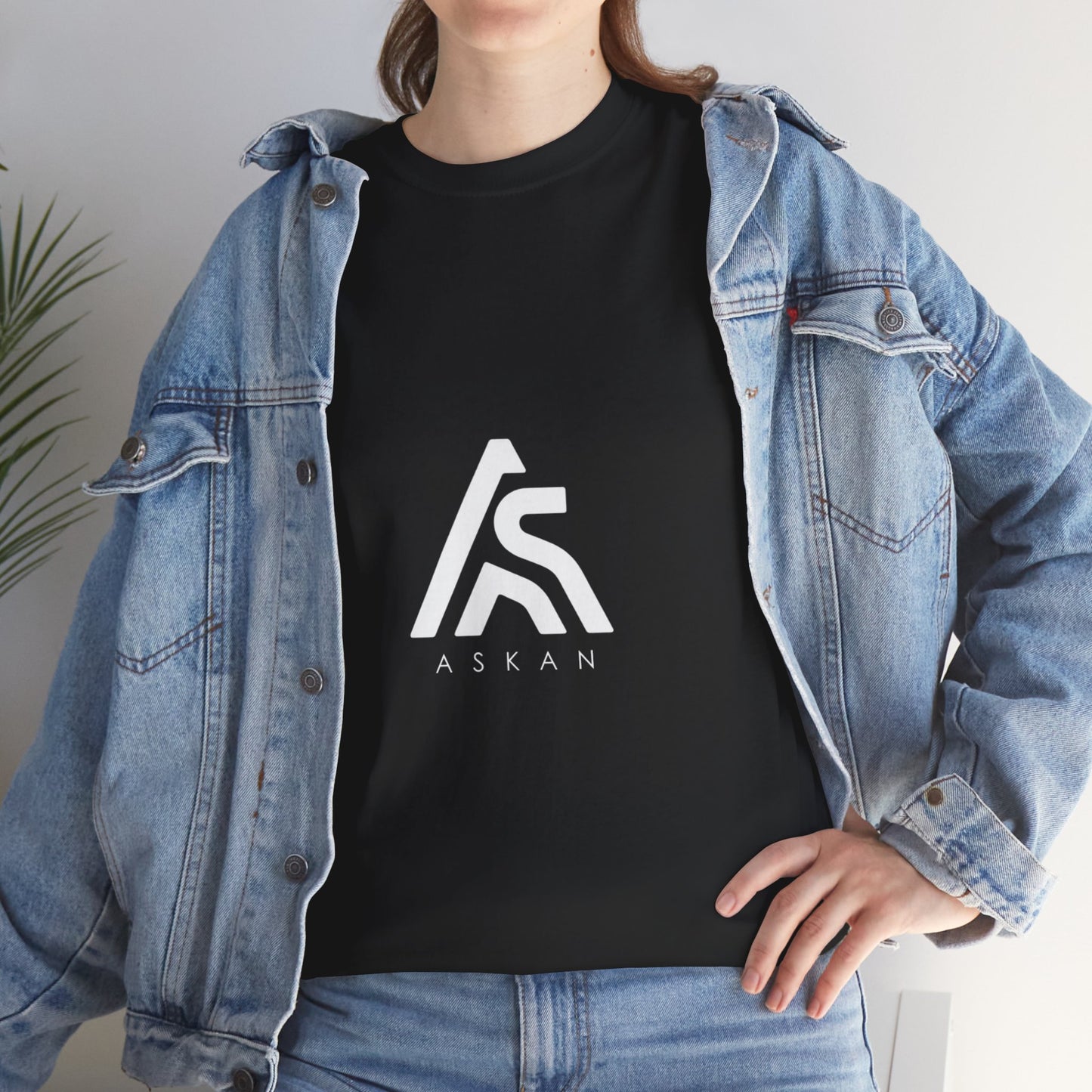Unisex Heavy Cotton Tee with ASLAN Logo - Trendy Casual Wear