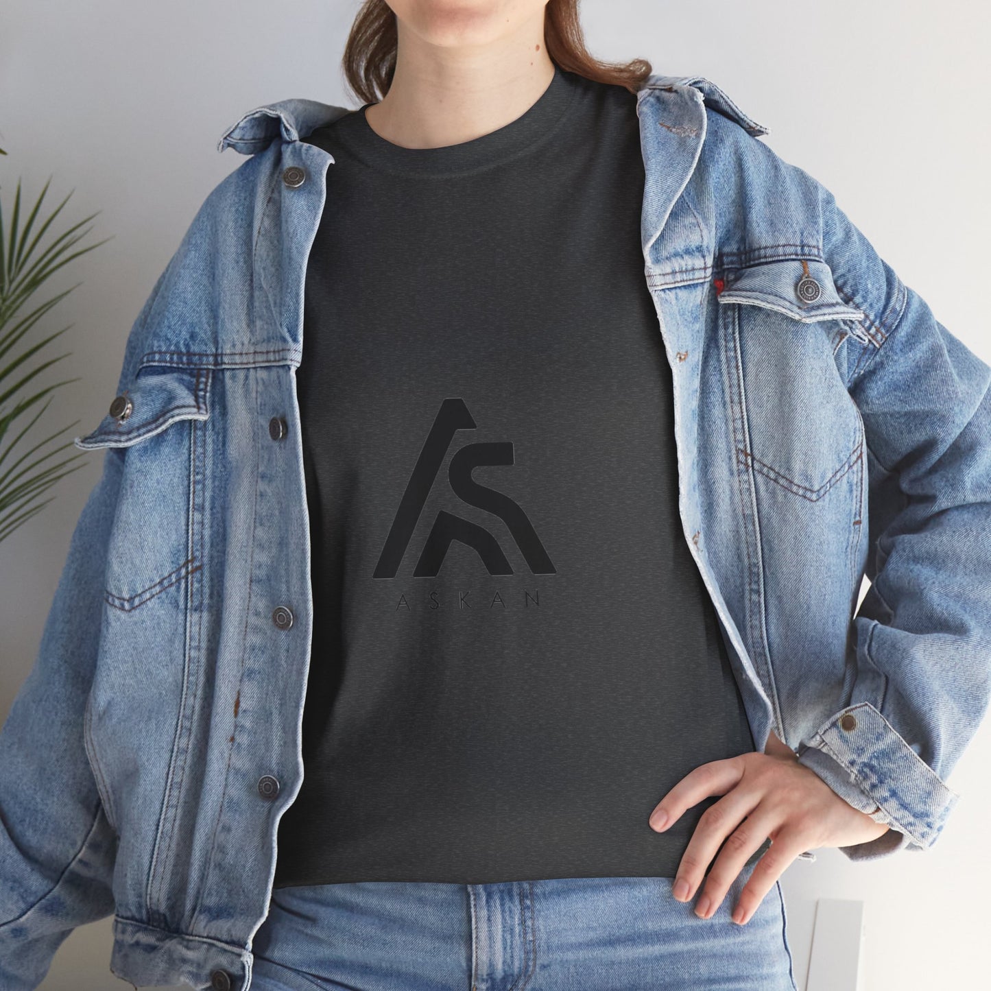 Unisex Heavy Cotton Tee with ASLAN Logo - Trendy Casual Wear