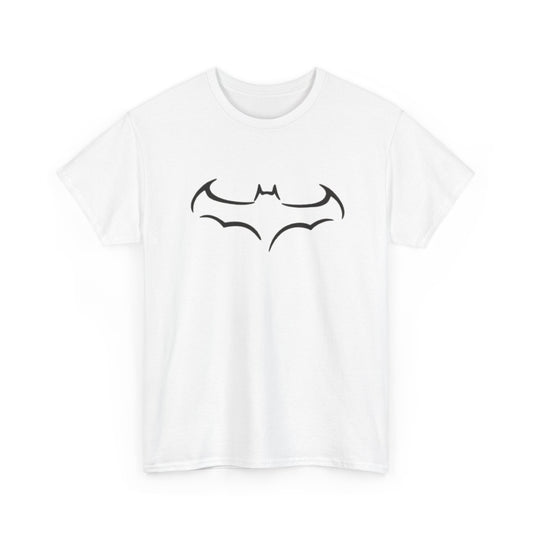 Batman Logo Unisex Heavy Cotton Tee, Graphic T-Shirt, Comic Book Apparel, Geeky Gift, Fan Merchandise, Casual Wear