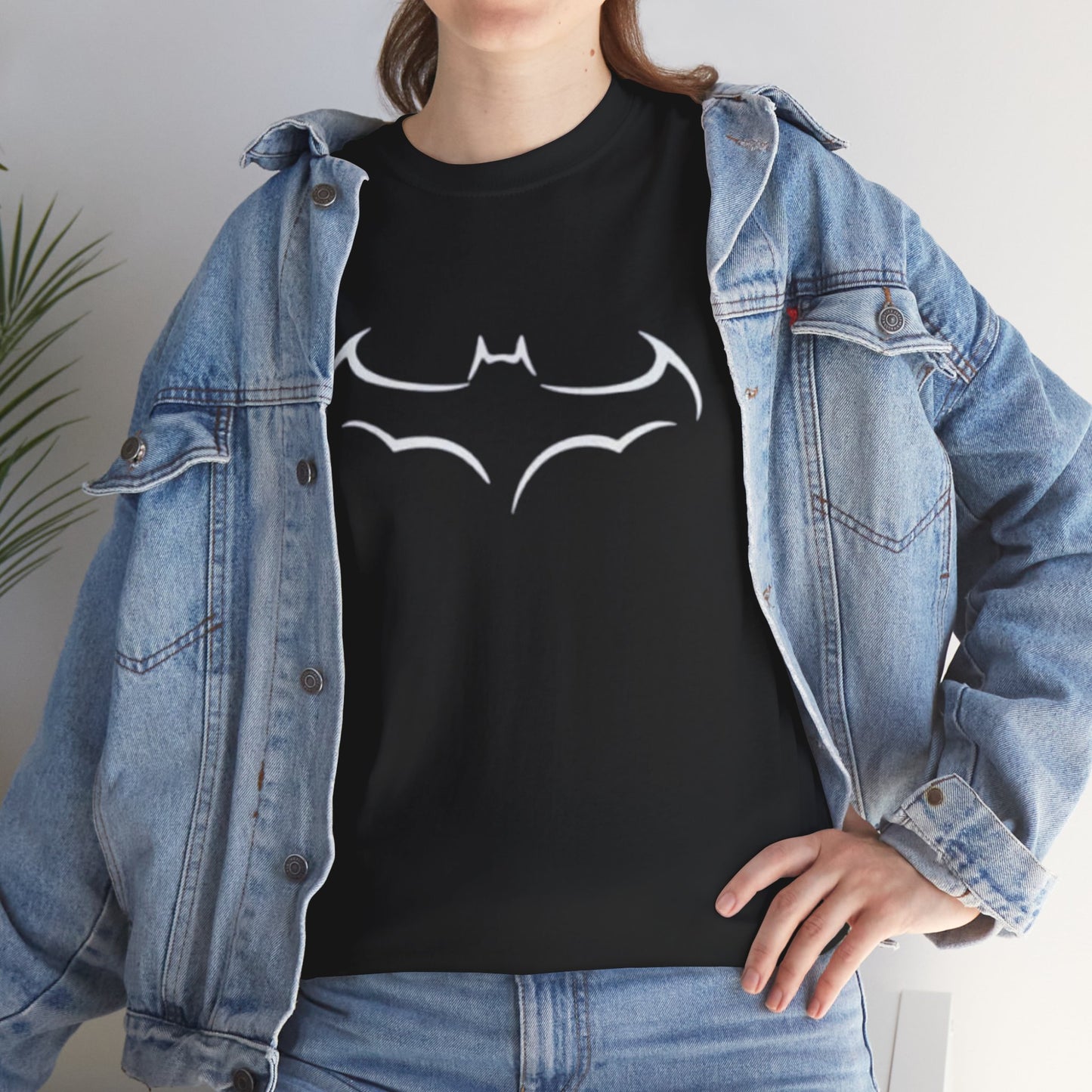 Batman Logo Unisex Heavy Cotton Tee, Graphic T-Shirt, Comic Book Apparel, Geeky Gift, Fan Merchandise, Casual Wear