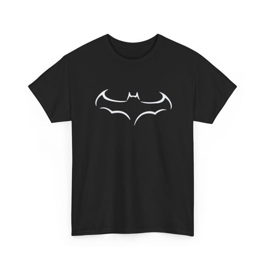Batman Logo Unisex Heavy Cotton Tee, Graphic T-Shirt, Comic Book Apparel, Geeky Gift, Fan Merchandise, Casual Wear