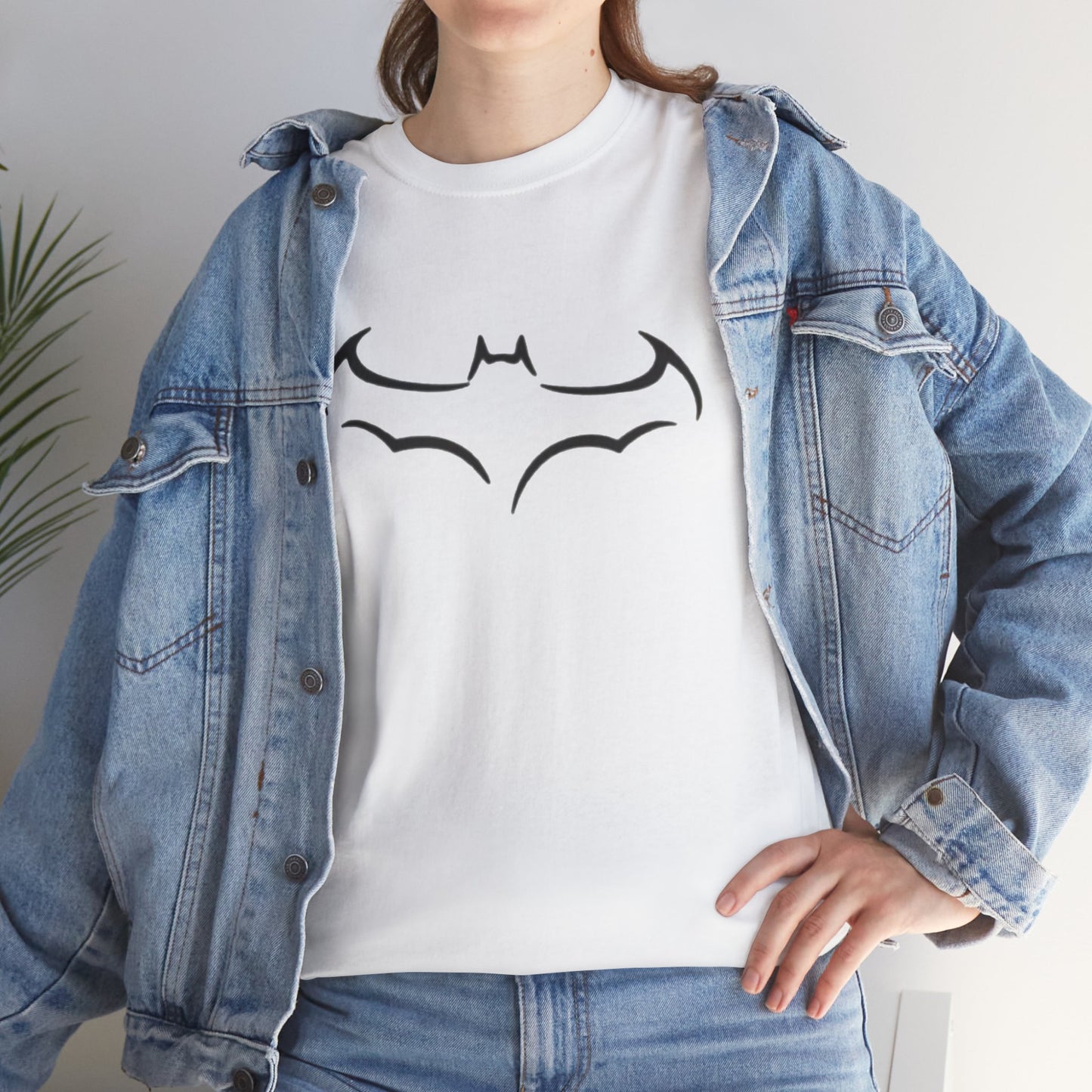 Batman Logo Unisex Heavy Cotton Tee, Graphic T-Shirt, Comic Book Apparel, Geeky Gift, Fan Merchandise, Casual Wear